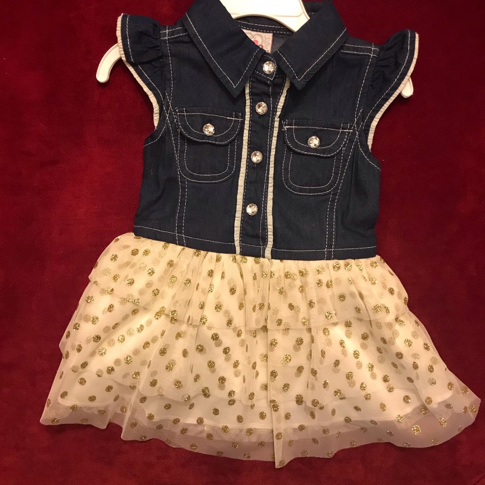 Tutu dress. Denim and tutu fabric. 18month